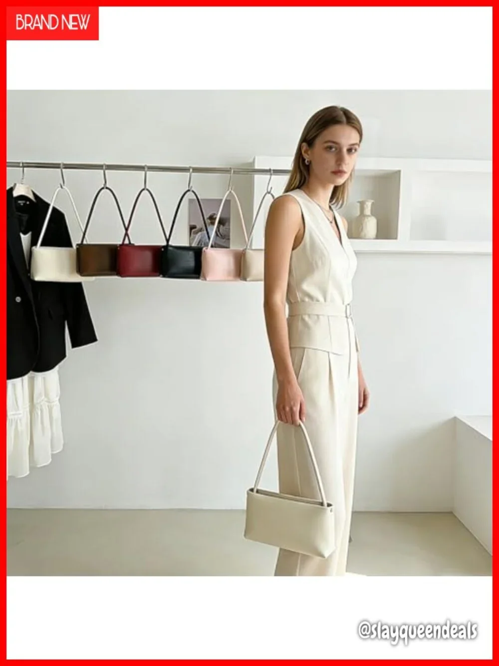 Mini Underarm Hobo Bag with Zipper Closure | Faux Leather Small Shoulder Purse